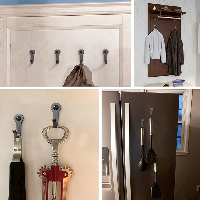 15Pack Heavy Duty Iron Wall Coat Hooks | Mug Hooks with 30 Screws for Towel, Key, Robe, Coats, Scarf, Bag, Coffee Cup, Mugs, Cap