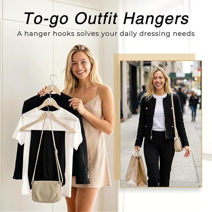 HOUSE DAY Closet Organizers and Storage, College Dorm Room Essentials - 60 Pack Clear Clothes Hanger Connector Hooks, Heavy Duty Hangers Organization, Premium Space Saving Hangers