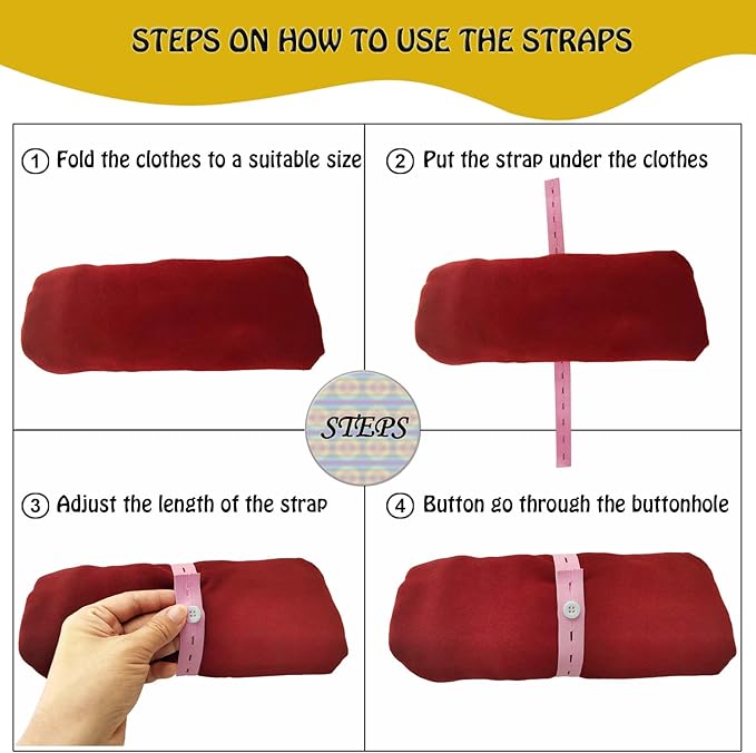 XIWUMOER,100Pcs Elastic Band with Button & Buttonholes, Stretchable, Adjustable Roll-up Clothes Storage Band, Lazy Folding Storage Strap,Clothes Organization System for Bed Sheet,Bath Tower