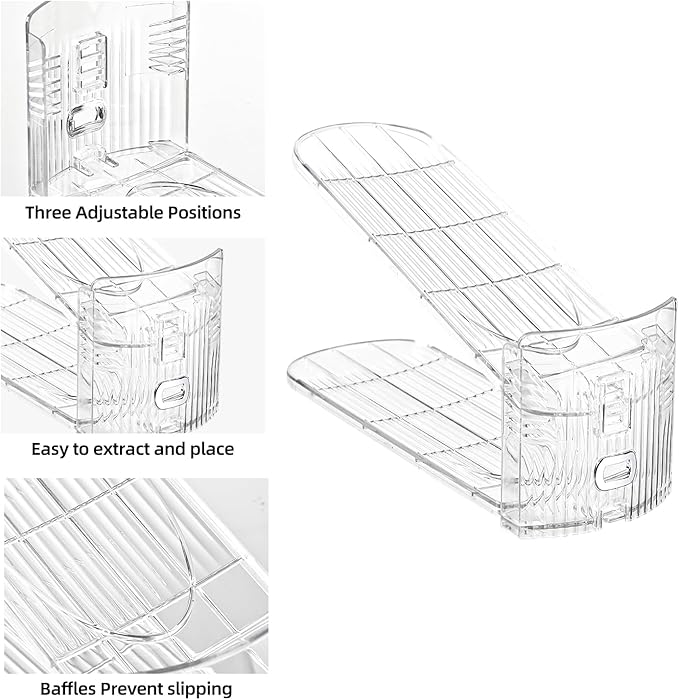 Shoe Slots Organizer，15Pack Shoe Stackers for a Pair of Shoes,Adjustable Shoe Rack with Three Levels，Shoe Storage Shoe Space Saver
