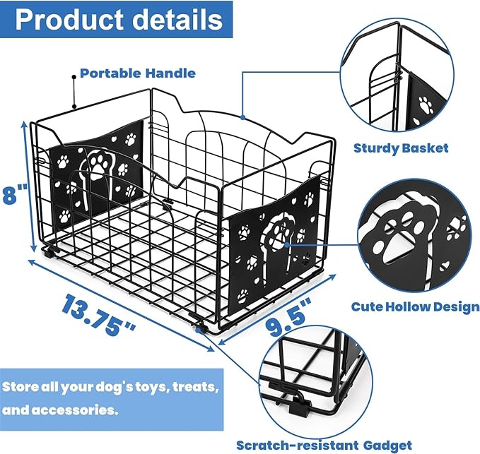 14" Large Wire Baskets for Organizing, Metal Open Storage Bin with Handles, Foldable Kitchen Pantry Organizer, Farmhouse Decor for Cabinets Closets Shelves Laundry Room Bathroom Picnic