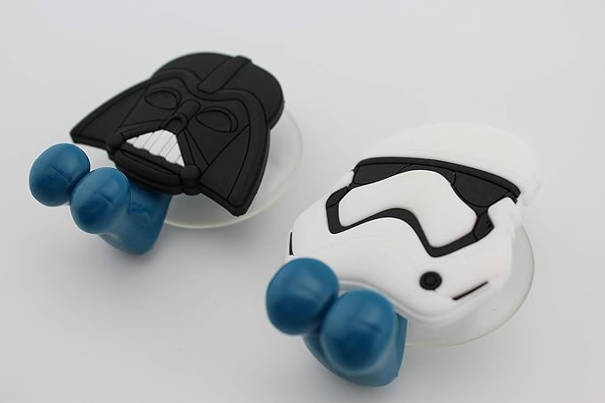 Star Movie Stormtrooper Head 2 pcs Set Toothbrush Holders with Suction Cup for Wall in Bathroom at Home RV Camper Van
