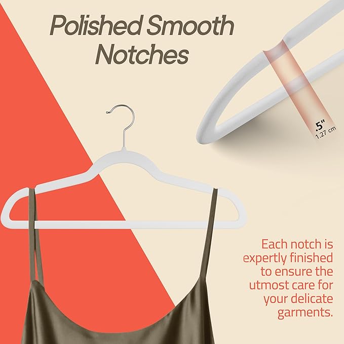 White Velvet Hangers 150 Pack – 360° Swivel Hook, Non-Slip and Space Saving Hangers, Heavy-Duty 11 lbs Weight Capacity - Smooth Velvet Finish for Crease-Free Clothes and Effortless Closet Organization