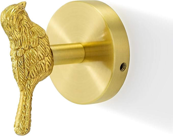 Brass Bird Coat Rack Robe Wall Hooks Hat Dragonfly Hanger for Bedroom Kitchen Various Shapes Animal Deer Decor Home Accessories (1, Bird-A)