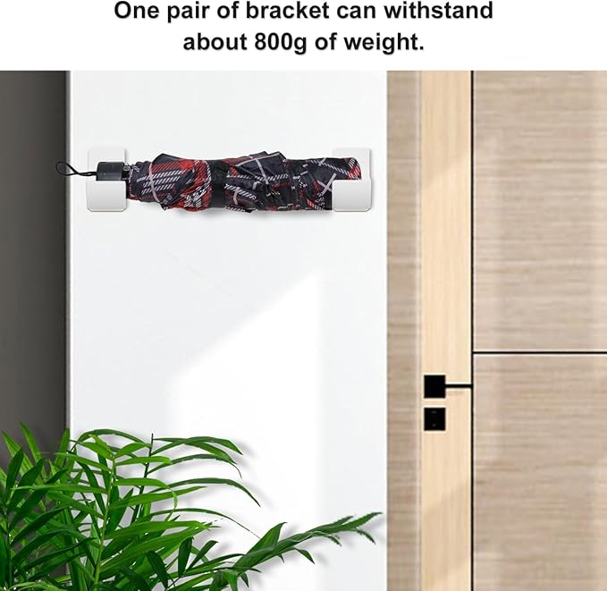 2 Pairs Plastic Bag Holder, No Punching Trash Bag Holder Wall Mounted Plastic Bag Organizer White Garbage Bag Dispenser Grocery Bag Holder for Home Kitchen Storage and Organization