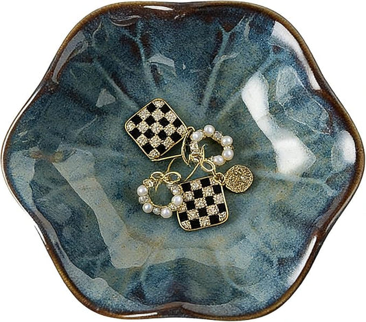 Ceramic Trinket Dish, Ring Tray, Decorative Jewelry Dish for Earrings Necklaces Watch Keys, for Women