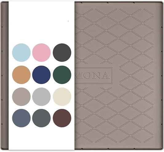 URMONA 22" x 19" Waterproof Silicone Mat in Multiple Sizes & Colors, Under Sink Mat for Kitchen & Bathroom, Pet Food Pad for Dogs & Cats, Kitchen Cabinet Liner, Multi-Purpose for Storage(Beige)