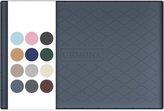 URMONA 31" x 22" Waterproof Silicone Mat in Multiple Sizes & Colors, Under Sink Mat for Kitchen & Bathroom, Pet Food Pad for Dogs & Cats, Kitchen Cabinet Liner, Multi-Purpose for Storage(Dark Grey)