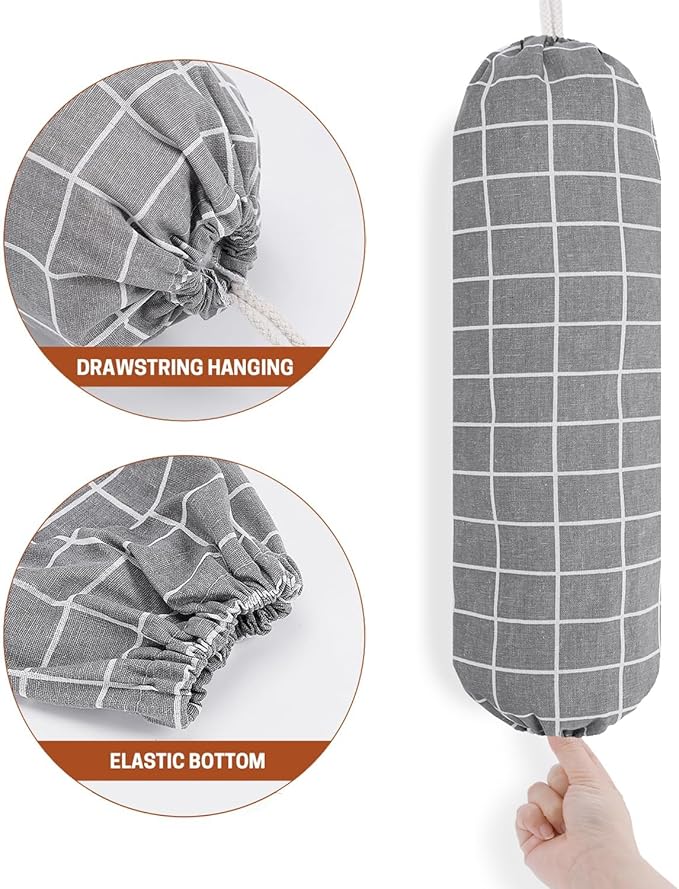 SWISSELITE 1Pcs Plastic Bag Holder, Reusable Plastic Bag Organizer Wall Mount, Large Grocery Bag Storage Dispenser, 22x9 IN