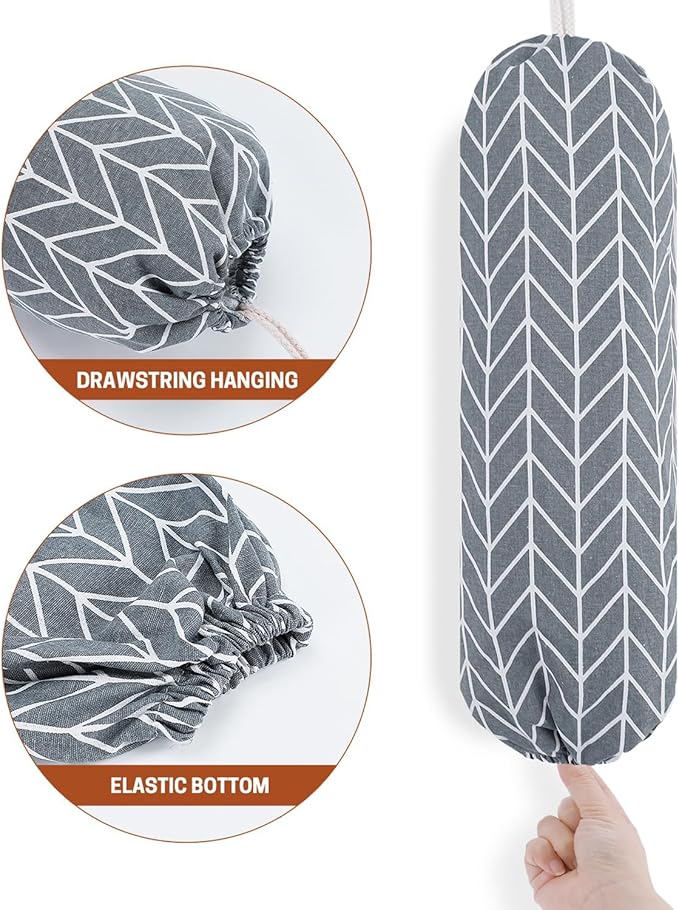 SWISSELITE Reusable Plastic Bag Organizer, Wall Mount, Large Grocery Bag Storage Dispenser, 22x9 IN