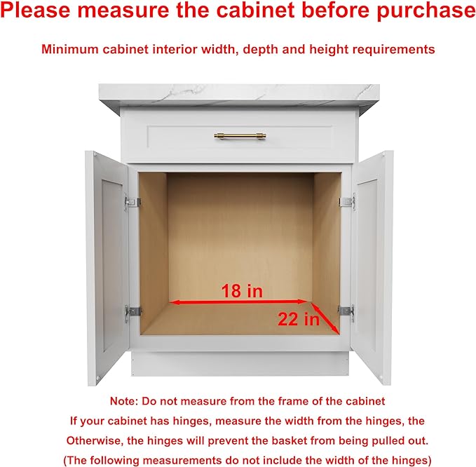 Pull Out Cabinet Organizer,Heavy-Duty Slide Out Shelf, Wood and Wire Basket, Pull Out Drawer for for Kitchen Under Sink Space, Pantry, Bathroom, 2 Tie 17 * 21 in
