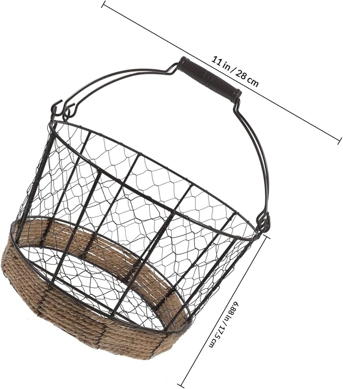 Cabilock Iron Wire Storage Basket Large round Wire Basket Metal Sundry Organizer for Kitchen Pantry Fruit and Vegetable Storage