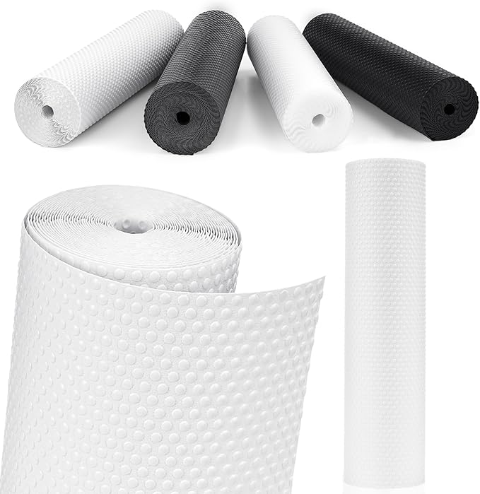 Drawer Liners, Waterproof Shelf Liner, Anti-Slip Non-Adhesive BPA Free Kitchen Cupboard Cabinet Liner Refridge Fridge Mats Sink Protector Strong Durable for Home (White/19.7in x 20Ft)