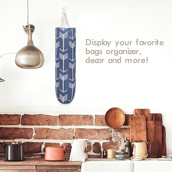 TOGETRUE Plastic Bag Holder, Washable Grocery Wall Mount Organizer, Large Trash Storage Dispenser, Shopping Garbage Bags Carrier for Home, Kitchen, Travelling (Blue) (TTPHB001)