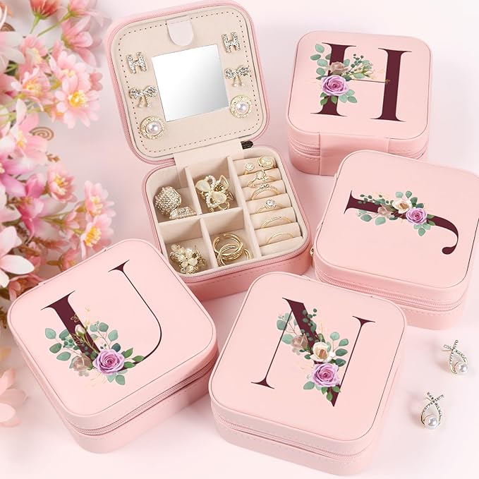 Easter Basket Stuffers for Teens Essentials, Valentines Day Christmas Stocking Stuffers for Women Teen Girl Gifts Trendy Stuff Travel Jewelry Box Case Organizer Personalized Birthday Gifts