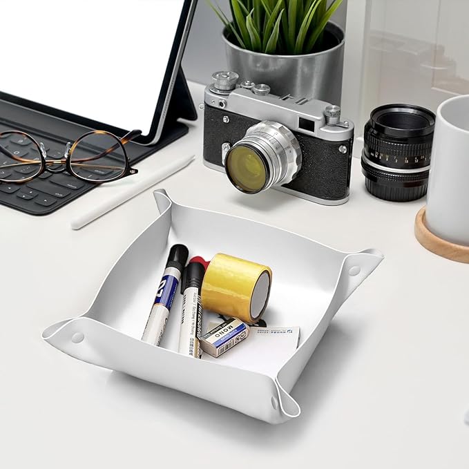 Banksy Heart Leather Vanity Tray Desktop Storage Organizer, Decorative Catchall Perfume Tray, Bathroom Valet Tray,Nightstand Caddy Holder for Keys Phone Wallet Coin Jewelry, S