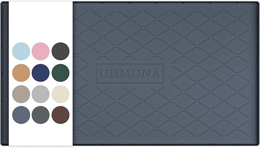 URMONA 40" x 22" Waterproof Silicone Mat in Multiple Sizes & Colors, Under Sink Mat for Kitchen & Bathroom, Pet Food Pad for Dogs & Cats, Kitchen Cabinet Liner, Multi-Purpose for Storage(Dark Grey)