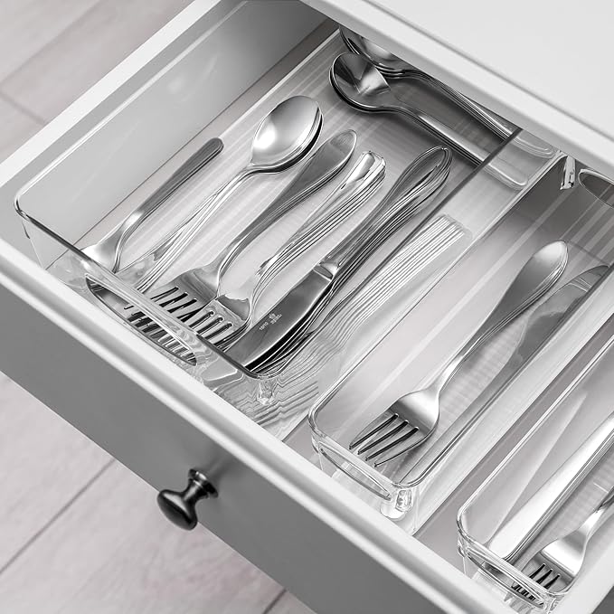 Sorbus Clear Plastic Organizing Bins 10-Pack, Clear Bins, Refrigerator & Pantry Organizer