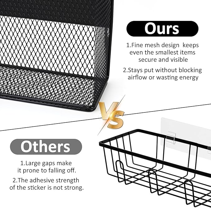 Magnetic Shelf for Fridge Heavy Duty,Magnetic Basket Fridge Organizer for Kitchen Laundry Refrigerator Pantry Holder Rack Organization Home School Office Storage