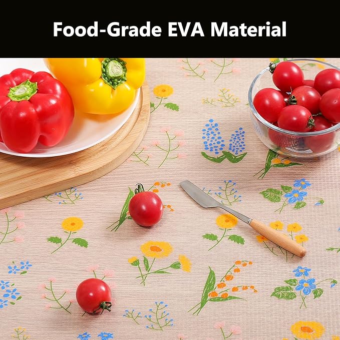INNOLITES Shelf Liners for Kitchen Cabinets Non-Adhesive Drawer Liner with Floral, Waterproof Durable Easy to Clean, for Refrigerator, Shelves (Colorful Floral, 17.5" x 78.7")