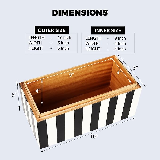 Handicrafts Home Large Decorative Storage Box with Lid – Black and White Keepsake Storage Box, Decorative Jewelry & Memory Box for Coffee Table, Shelf & Bedroom Decor – Puzzle Check 10 x 5 x 5