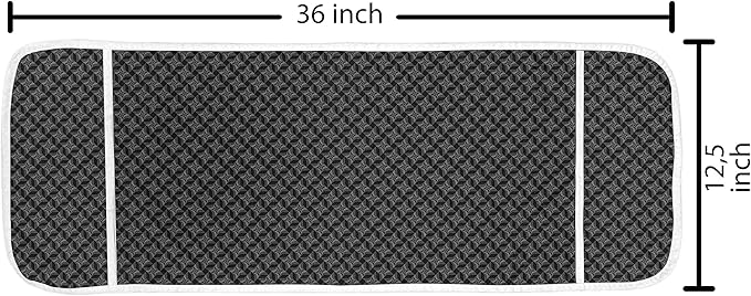 Ambesonne Charcoal Microwave Oven Cover, Monochromatic Pattern of Repetitive Geometric Stars, Water Resistant Organizer with Pockets for Kitchen, 36" x 12", Grey Charcoal