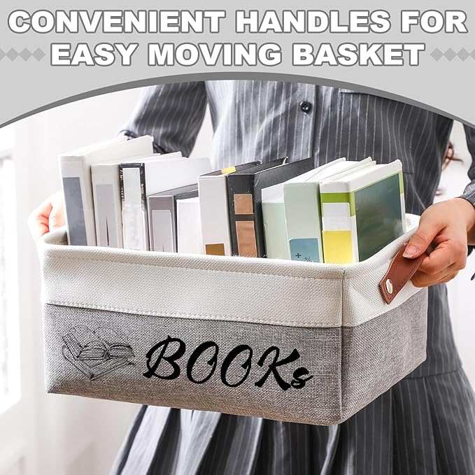 Marsui Book Lover Gifts Books themed Storage Basket Storage Bin Bookish Accessories Bookworm Gift for Club Members Student Teacher Reading Accessories
