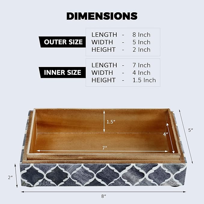 Handicrafts Home Decorative Keepsake Box 8x5 â Small Organizer Box with Lid, Boho Decorative Storage, Retro Memory Box, Unique Coffee Table DÃ©cor, Jewelry or Trinket Box, Modern Shelf Decorative Box