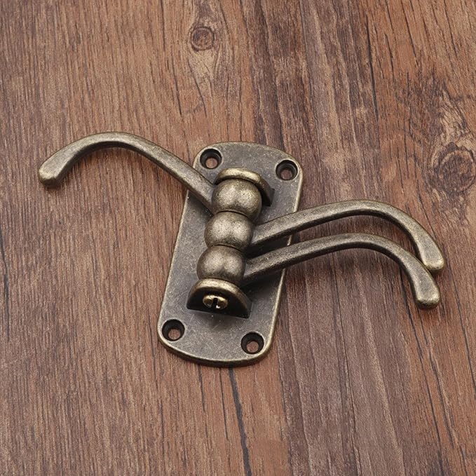 4PCS Rustic Swivle Hook, Zinc Alloy Swivel Coat Hook Wall Mounted Coat Hook Decorative Cast Iron Heavy Duty Double Hooks Vintage Robe Rv Bathroom Kitchen Garage Hooks (Triple Hook)