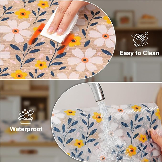 Cooyes Shelf Liner – Premium Non-Adhesive Cabinet & Drawer Liner for Kitchen – Waterproof Shelf Paper with Modern Pattern – Durable EVA Cabinet Mat – Easy to Cut （24" W x 360" L）