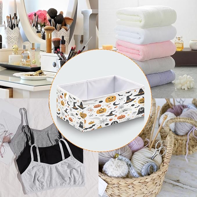 Bolaz Pumpkin Hat Closet Organizers Storage Cubes Storage Bins Shelf Baskets Containers for Home Room Office,Square