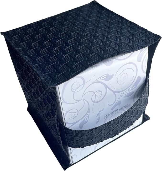 Tissue Box Cover Square Facial Tissue Case PU Leather Kleenex Box Cover Tissue Holder Napkin Holder Facial Paper Organizer Dispenser for Bathroom, Vanity Countertop, Tabletop, Car, Office(Black)