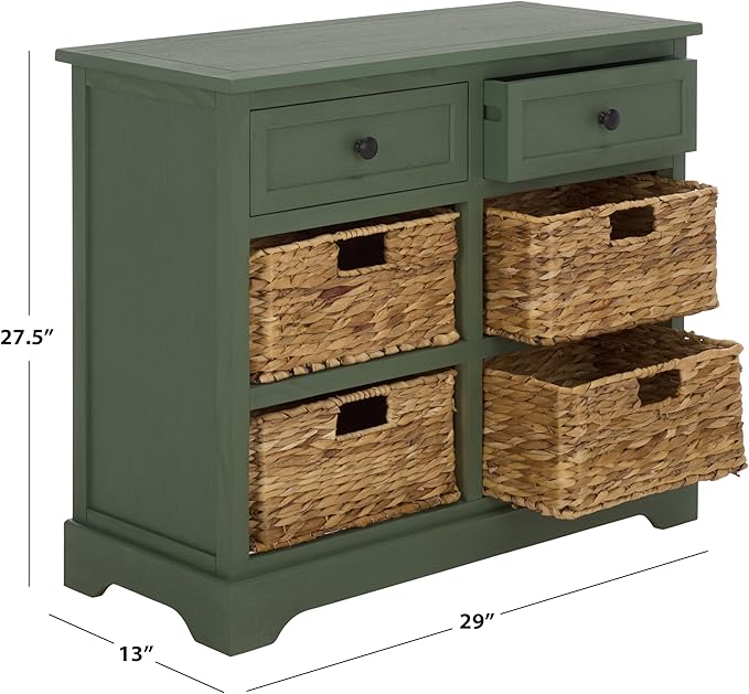 SAFAVIEH Home Collection â Herman Storage Unit, 2-Drawer 4-Basket Mixed-Material Organizer, Fully Assembled (AMH5702L)