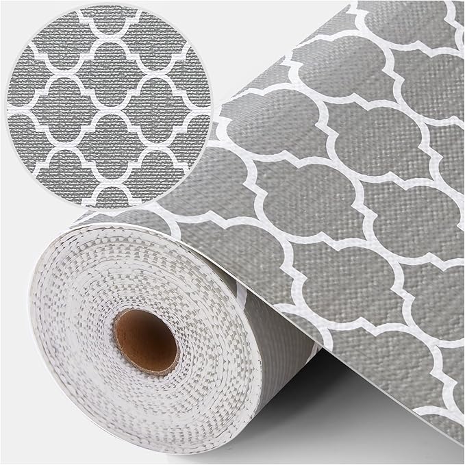 Coavas Extra Grip Thickened Shelf and Drawer Liner - Non-Adhesive Non-Slip Waterproof Mats for Kitchen Cabinets, Drawers, Shelves, Dresser & Cupboard, Easy Cut DIY (Gray, 12IN x 10FT)