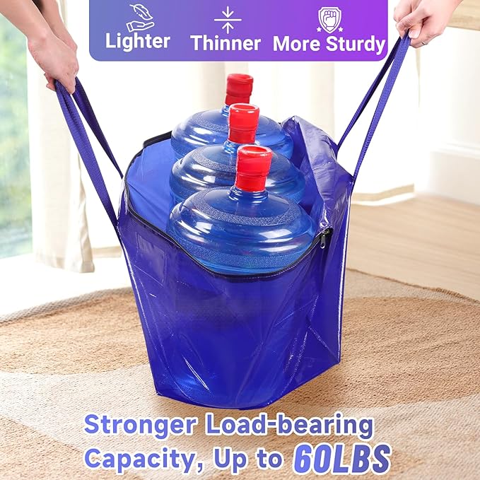 Moving Storage Bags, Moving Supplies Packing Boxes for Moving, Camping, College Dorm Room Essentials for Girls, Blue Tote Bags, Heavy-Duty Storage Bins With Lids And Zippers, 125L 4 Pack