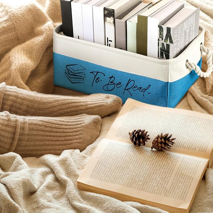 Marsui Book Lover Gifts Tbr Book Storage Basket to Be Read List Storage Bin Bookish Accessories Bookworm Gift for Club Members Student Teacher Reading Accessories