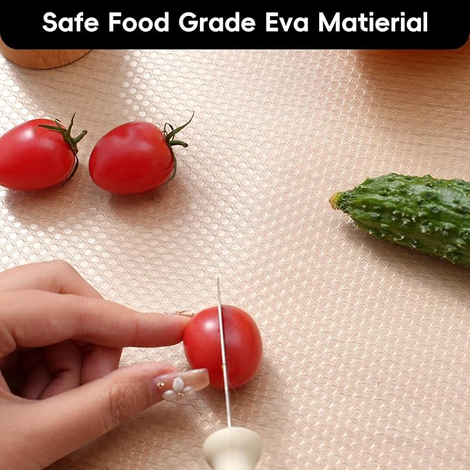 Shelf and Drawer Liner for Kitchen Cabinet，Non Adhesive Durable EVA Shelf Paper, Non Slip Waterproof Decorative Mats for Dresser Cupboard Refrigerator Bathroom Grip Shelves（Clear,20 in X 20 Ft ）