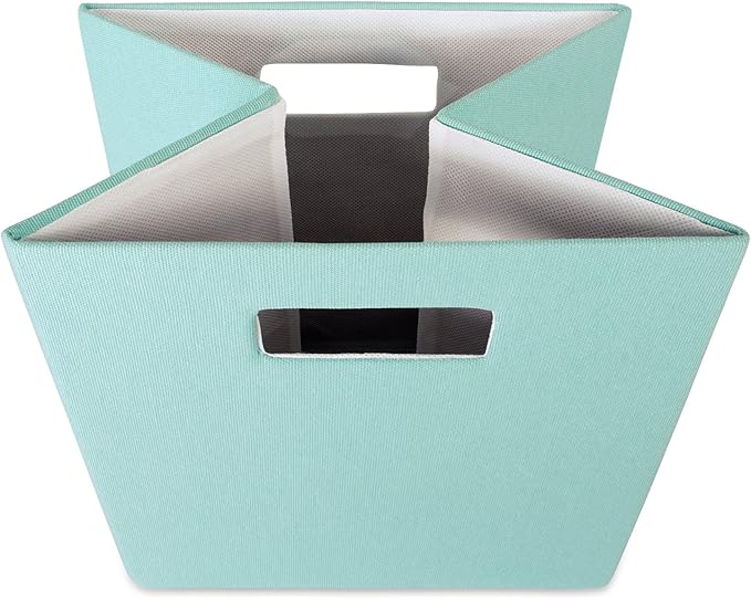 DII Poly-Cube Storage Collection Hard Sided, Collapsible Solid, Large, Aqua
