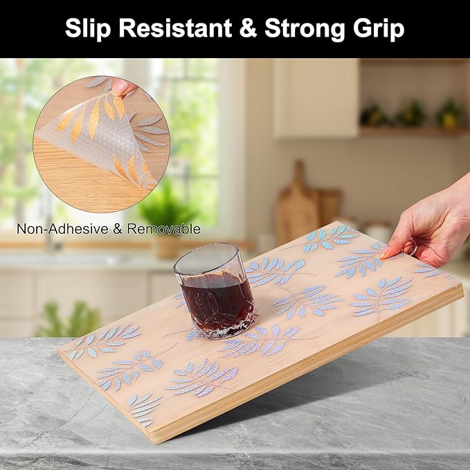 Cooyes Shelf Liner – Premium Non-Adhesive Cabinet & Drawer Liner for Kitchen – Waterproof Shelf Paper with Modern Pattern – Durable EVA Cabinet Mat – Easy to Cut （17.5" W x 197" L）
