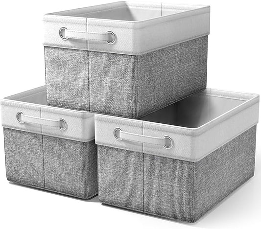 Sorbus Fabric Storage Bins for Shelves - 15 Inch Sturdy Collapsible Storage Bins with 2 Handles, Foldable Baskets for Organizing Home, Closets, Shelf, Toys, Clothes, Large Decorative Storage Baskets