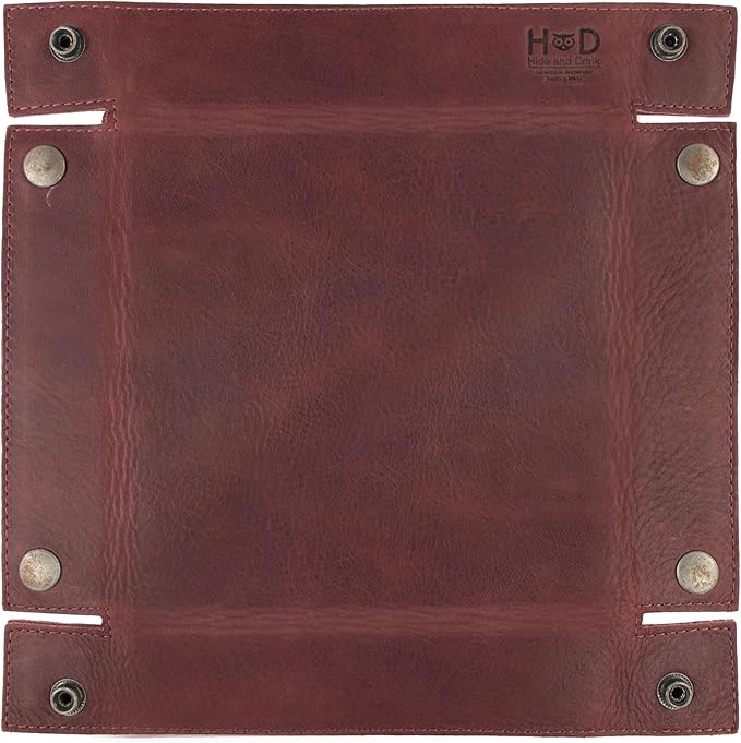 Hide & Drink, Leather Catchall Change Keys Coins Jewels Box Tray Big Storage, Handmade Includes 101 Year Warranty :: Sangria