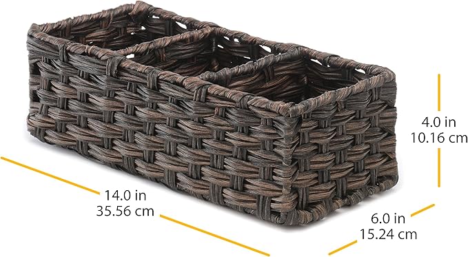 Whitmor 6 Pack Split Rattique Tank Topper Driftwood, Brown