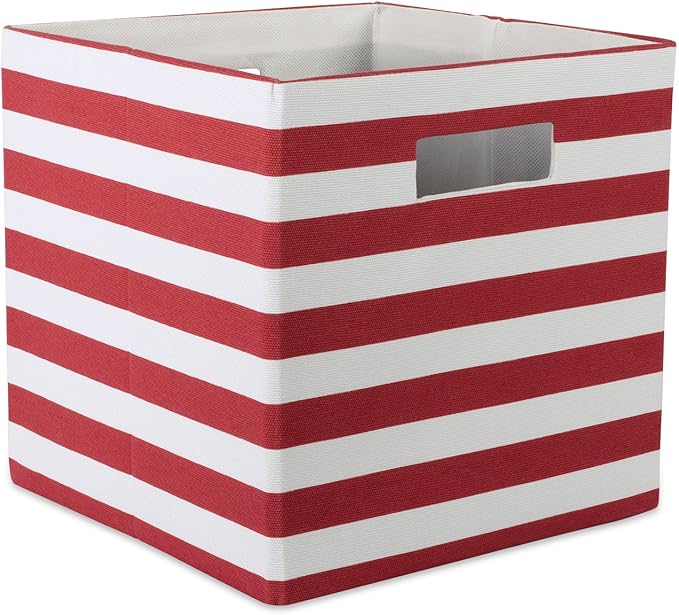 DII Polyester Cube Storage Collection Collapsible Hard Sided Bin, 13x13x13, Rust