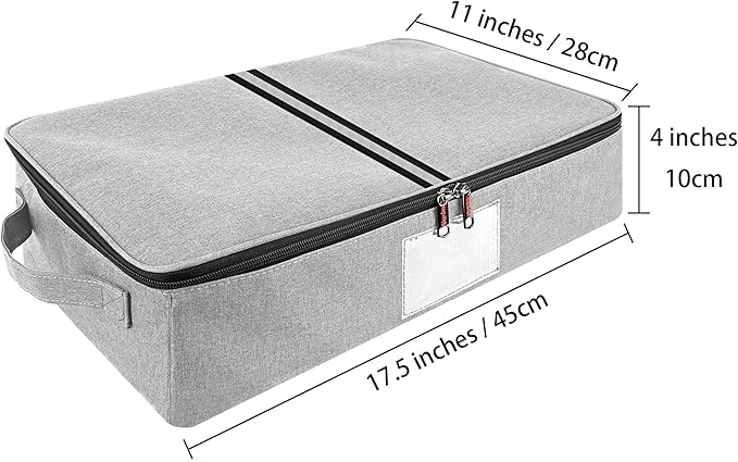 Flatware Storage Case-5 Compartment Silverware Storage Container Box with Removable Lid and Easy to Carry Handles,Cutlery Storage Holder with Zipper Lid for Organizing Cutlery
