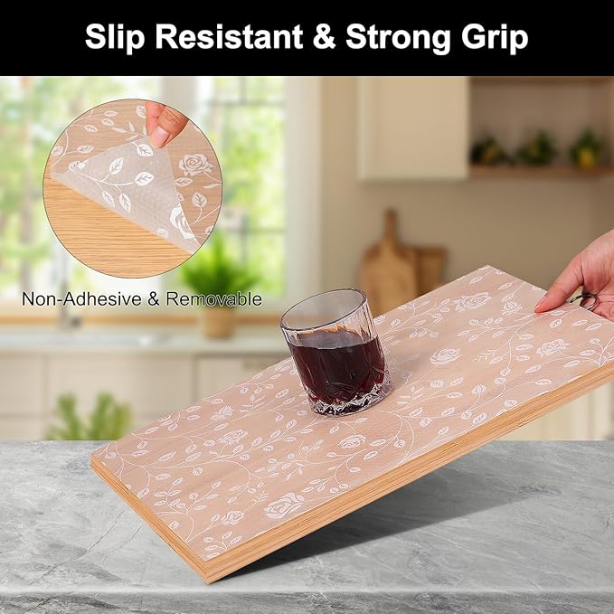 Cooyes Shelf Liner – Premium Non-Adhesive Cabinet & Drawer Liner for Kitchen – Waterproof Shelf Paper with Modern Pattern – Durable EVA Cabinet Mat – Easy to Cut （20" W x 240" L）