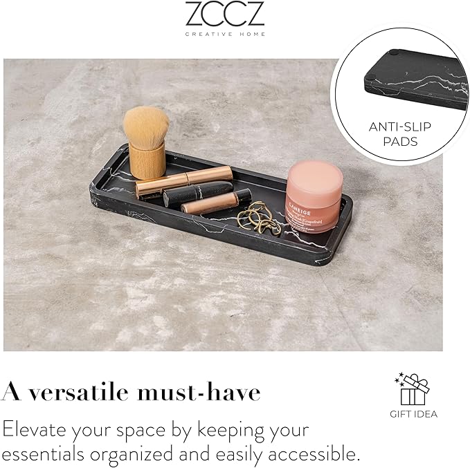 ZCCZ Bathroom Accessories Set, 4-Piece Marble Pattern with Soap Dispenser, Toothbrush Holder, Tumbler, and Soap Dish for Modern Bath Décor, Elegant and Durable Design for Home or Office Bathrooms