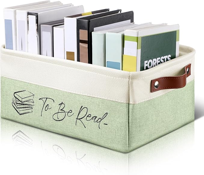 Marsui Book Lover Gifts TBR Book Storage Basket to Be Read List Storage Bin Bookish Accessories Bookworm Gift for Club Members Student Teacher Reading Accessories