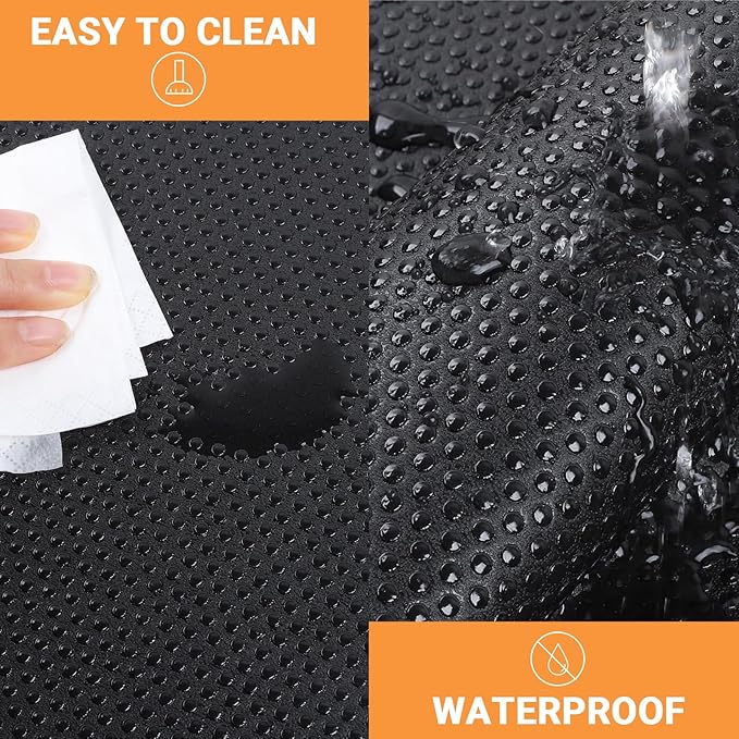 FLPMIX Shelf Liner 23 inch Wide: Waterproof Kitchen Cabinet Liners for Under Sink - Non-Adhesive Easy to Cut Black Large Drawer Liner for Pantry Shelves 23" W x 300" L