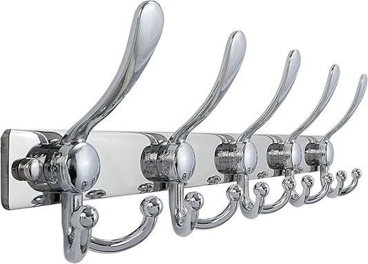 Dseap Coat Rack Wall Mount 2.0 Pro: Heavy Duty 300% Thicker, 16" Stud Mount, Stainless Steel Wall Coat Hooks Hanger for Clothes Jackets Hats Entryway Closet, MaxStrong Series, Chromed