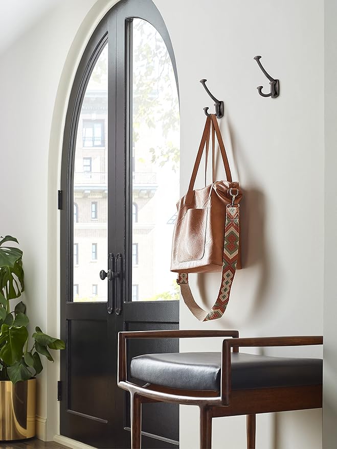 Amerock H37004ORB | Vicinity Triple Prong Decorative Wall Hook | Oil Rubbed Bronze Hook for Coats, Hats, Backpacks, Bags | Hooks for Bathroom, Bedroom, Closet, Entryway, Laundry Room, Office